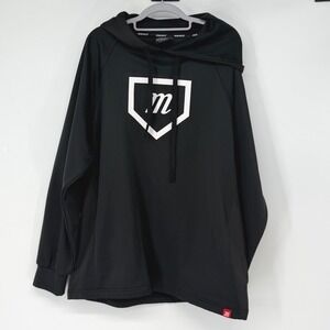 Marucci Mens Performance Hoodie Black XL Baseball Softball Pullover